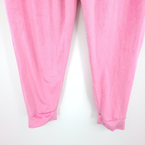 Juicy‎ Couture Pink Velour Sleep Pants M Logo Waist Y2K Lounge Cozy Soft Barbie - Picture 4 of 6